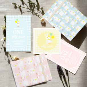 Eine dumme Gans Gingham 1. Geburtstag Geschenkpapier