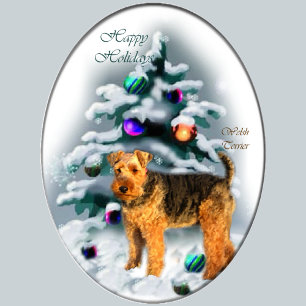 Welsh Terrier Christmas Geschenke Feiertagskarte