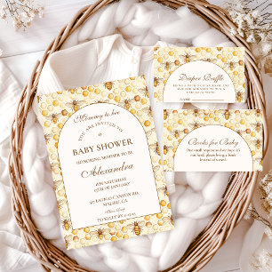 Invitation Fête de naissance de bébé en nid d'abeille Maman à
