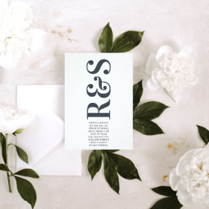 Invitation Gros Monogramme Moderne Gras Mariage