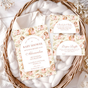 Serviette En Papier Baby Shower Fée Rose Douce