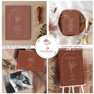 Line Art Arch Bouquet Frische Pasta machen Einladung