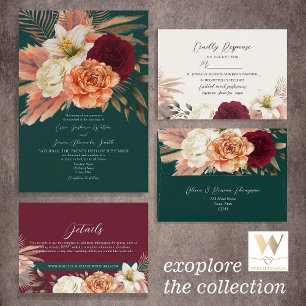 Rustikale florale Smaragdgrüne Hochzeit Willkommen Poster