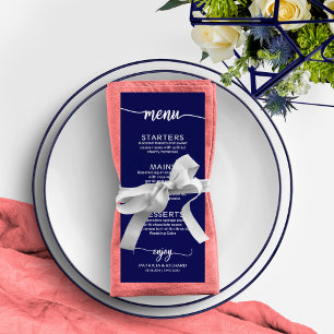 Invitation Mariage bleu de la Marine Ordre des événements Cal