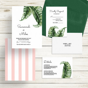 MidCentury Moderne Banana Leaf Détails Carte Inser