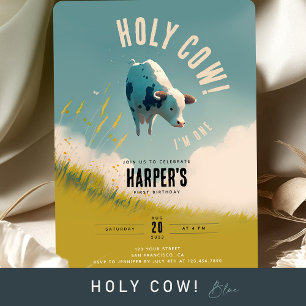 "Up in the Clouds" Kuh-Themed-Party Einladung