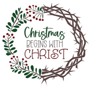 CHRISTMAS BEGINNT MIT CHRISTEN RUNDER AUFKLEBER