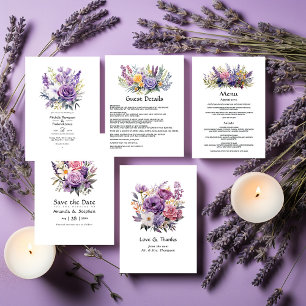 Digital Lavender Floral Wedding Save The Date