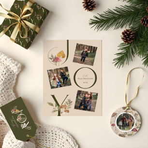 Joy Rustic Woodsy Watercolor Pilz Weihnachten