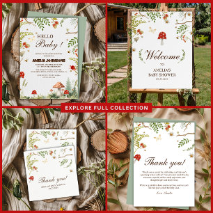 Pilze aus Wäldern Babydusche Geschenkanhänger