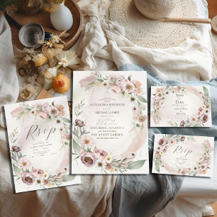 Save The Date Fleur sauvage Mariage Boho Pays Floral