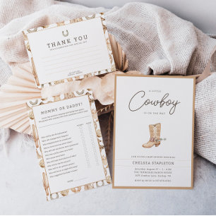 Little Cowboy Modern Western Rodeo Kinderdusche Einladung