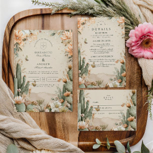 Invitation Mariage de Boho Desert Mountain Cactus