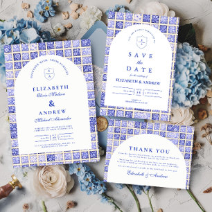 Save The Date Mariage Patchwork de Delft Vintage