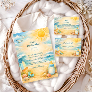Baby an Bord Surf Baby Shower Dankeskarte