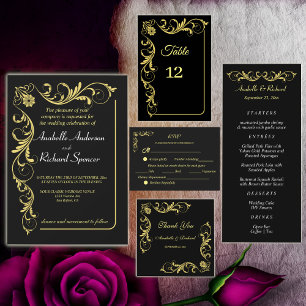 Invitation Élégant Mariage victorien