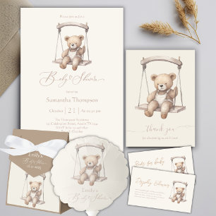 Carte D'accompagnement Baby shower Teddy Bear Livres Pour Baby Request