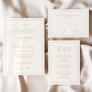 Cartons Réponse Lucy Ivory Classic Mariage élégant