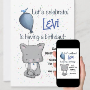 Cute Puppy, Invitation pour le 2e anniversaire, pe
