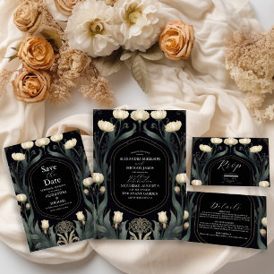 Invitation Mariage européen Floral Art Nouveau