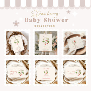 Strawberry Baby Shower Registry Begleitkarte