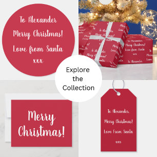 Cartes Pour Fêtes Annuelles Joyeux Amour de Noël de Père Noël Personnalisé Rou