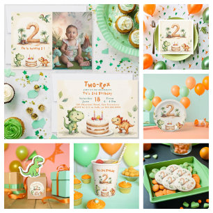 Serviette En Papier Dinosaure à deux rex 2e livre d'anniversaire