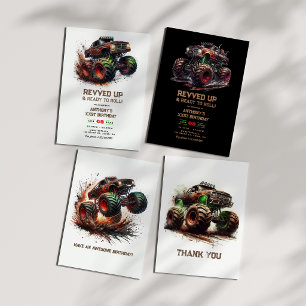 Invitations En Acrylique Revved Up & Ready to Roll ! Anniversaire du camion