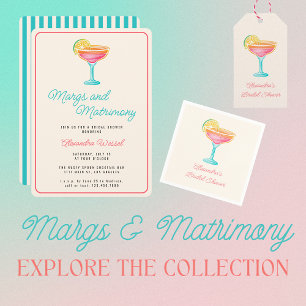 Margs and Matrimony Retro Cocktail Brautparty Serviette