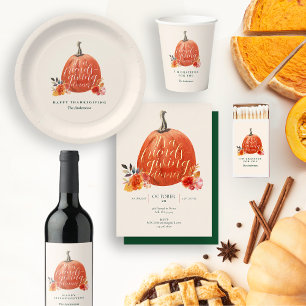 Herbst Erntedank Party Wasserfarbe Pumpen Postkarte