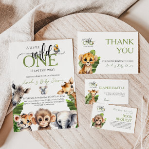 Invitation Wild One Safari Animal Jungle Baby shower