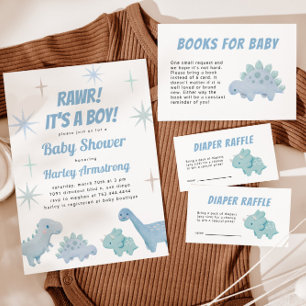 Boy Dinosaur Baby Shower Einladung