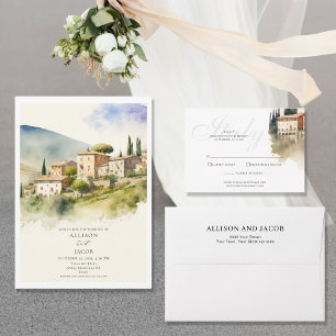 Invitation Monogramme Toscane Italien Destination Mariage