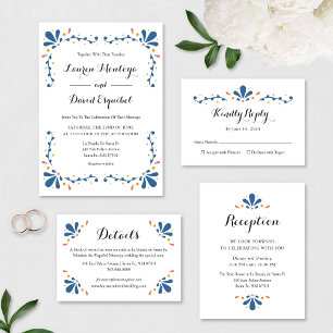 Faire-part de mariage Talavera mexicaine