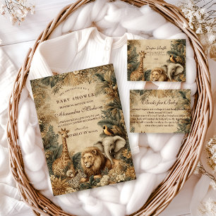 Invitation Baby Shower Animaux Safari Boho