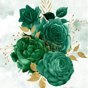 Invitation Emerald Green Peony Mariage de Parties scintillant