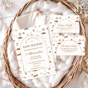 Launische Wald-Babyparty im Herbst Serviette