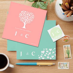 Invitation L'amour est dans l'arbre Mariage minimaliste