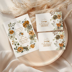 Foto Elegant Boho Floral Brautparty Dankeskarte