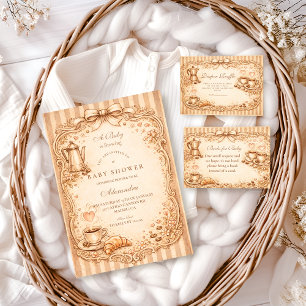 Invitation Baby-Shower Café Rétro