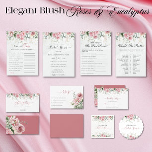 Elegante Eukalyptus & Roses Einladung Quadratischer Aufkleber