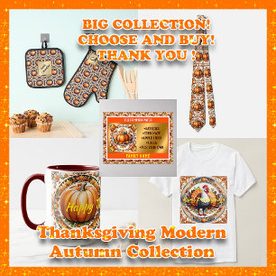 Cravate Collection d'automne du Citrouille Thanksgiving mo