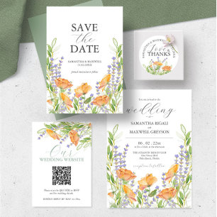 Wildflower with Meal Choice RSVP Cards
