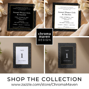 Botanisch-elegantes Schwarzes Gold Tischnummer