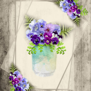 Geometrische Rustikale Elegante Stiefmütterchen Ho Einladung