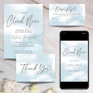 Bewölkte 9 Babydusche graue Wolken Nachfrage Büche Begleitkarte