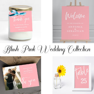 Blush Pink Vielen Dank für Ihre Hochzeit Runder Aufkleber