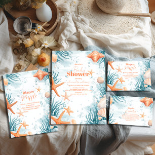 Tropical Summer Beach Starfish Babydusche Serviette