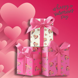 Valentine Ivory Retro Hörmuster Mittlere Geschenktüte