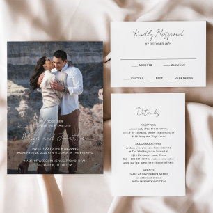 Invitation Élégant Photo Mariage moderne